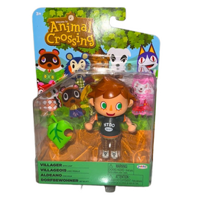 JAKKS PACIFIC - NINTENDO - 4" ANIMAL CROSSING VILLAGER WITH LEAF FIGURE (NEW)